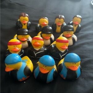 COMPLETE SET OF 12 Vintage Collectible RARE Biker Rubber Duckies